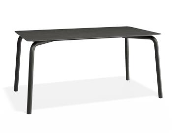 Roku Outdoor Dining Table 160cm in Matte Charcoal with Basalt Ceramic Top by Bent Design image