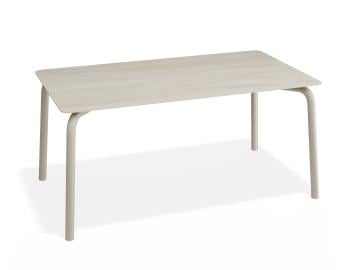 Roku Outdoor Dining Table 160cm in Matte Latte with Dune Ceramic Top by Bent Design image