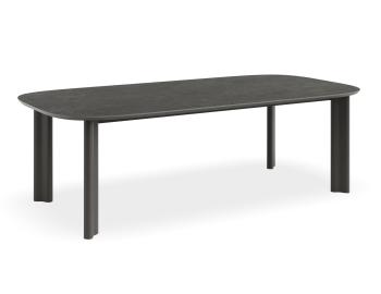 Vela Outdoor Dining Table 240cm in Matte Charcoal with Basalt Ceramic Top by Bent Design image