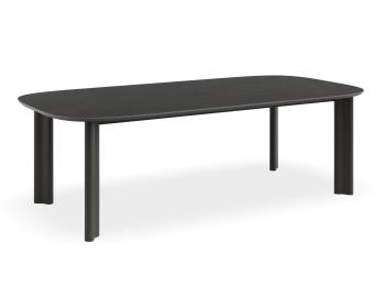 Vela Outdoor Dining Table 240cm in Matte Charcoal with Basalt Ceramic Top by Bent Design image