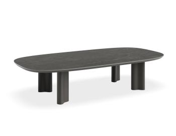Vela Outdoor Coffee Table in Matte Charcoal with Basalt Ceramic Top by Bent Design image