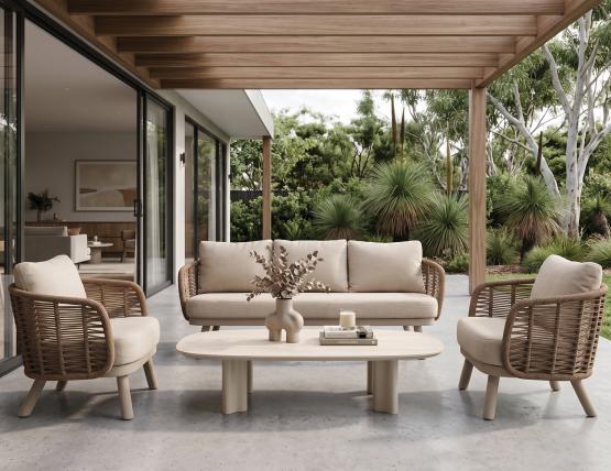 Outdoor Sofa Setting In Luxury House