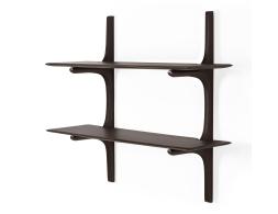 C139002649 Ethnicraft Wall Shelf Mahogany Dark Brown 2 Shelf 02