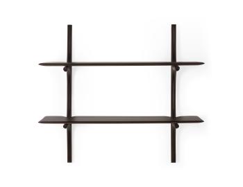 PI Wall Shelf Mahogany-Dark Brown 2 Shelves by Ethnicraft image