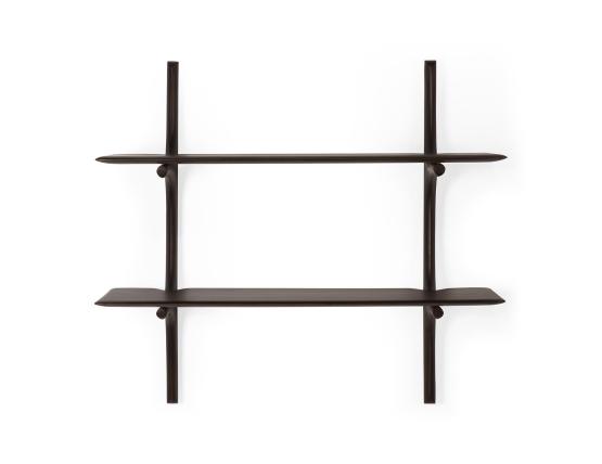 C139002649 Ethnicraft Wall Shelf Mahogany Dark Brown 2 Shelf 01
