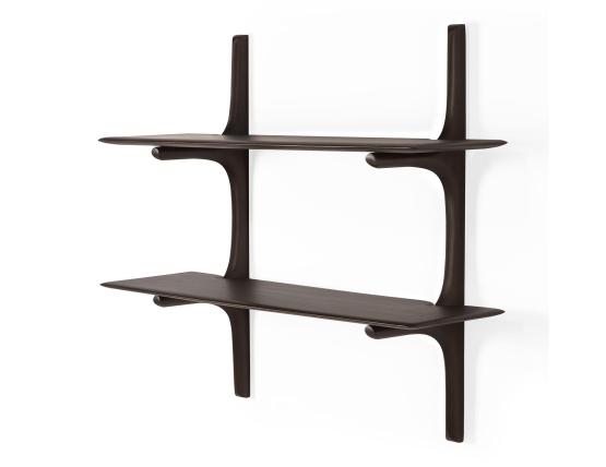 C139002649 Ethnicraft Wall Shelf Mahogany Dark Brown 2 Shelf 02