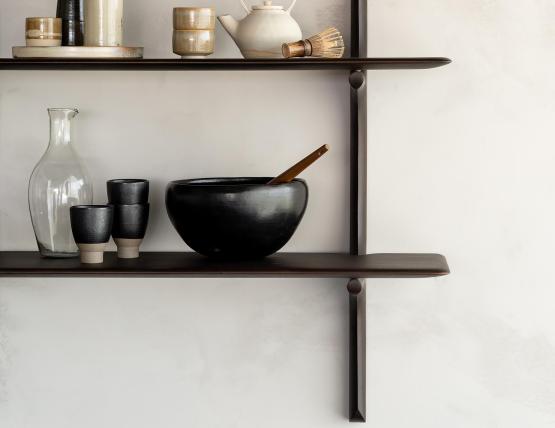 Ethnicraft Wall Shelf Mahogany Dark Brown Lifestyle 05