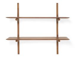 C139002640 Ethnicraft Pi Wall Shelf Mahogany Natural 2 Shelf 01