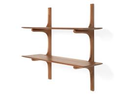 C139002640 Ethnicraft Pi Wall Shelf Mahogany Natural 2 Shelf 02