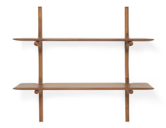 C139002640 Ethnicraft Pi Wall Shelf Mahogany Natural 2 Shelf 01