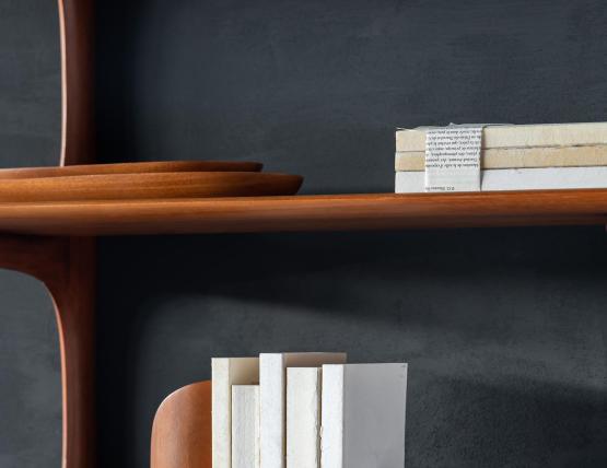 Ethnicraft Pi Wall Shelf Mahogany Natural Lifestyle 13