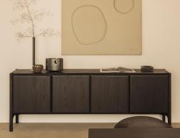C139002670 Ethnicraft Pi Sideboard Teak Dark Brown 4 Doors 04