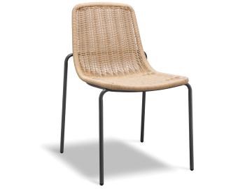 Cenote Outdoor Dining Chair Natural Rattan Charcoal Base by Huset image