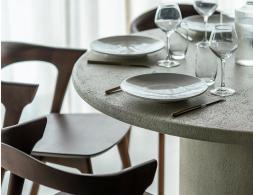 Ethnicraft Elements Dining Table 90cm Bok Dining Chair Brown