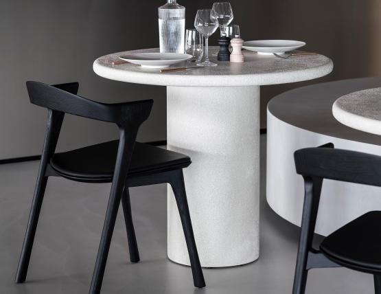 Ethnicraft Elements Dining Table 90cm Bok Dining Chair Black 01