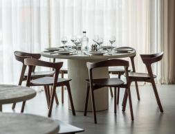 Ethnicraft Elements Dining Table 125cm Bok Dining Chair Brown 02