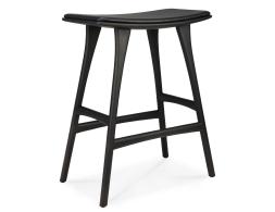 C139002542 Ethnicraft Osso Counter Stool Oak Black Black Leather 01