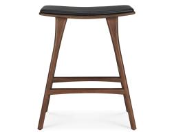 C139002545 Ethnicraft Osso Counter Stool Teak Brown Black Leather 02