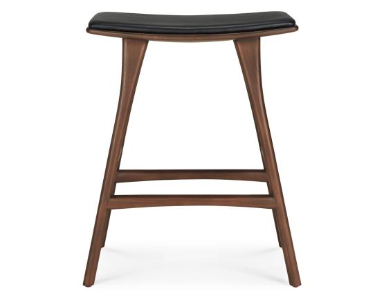C139002545 Ethnicraft Osso Counter Stool Teak Brown Black Leather 02