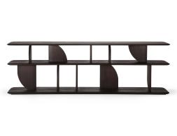 C139002400 Ethnicraft Geometric Sofa Console Teak Dark Brown 210cm 01