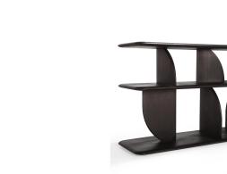 C139002400 Ethnicraft Geometric Sofa Console Teak Dark Brown 210cm 04