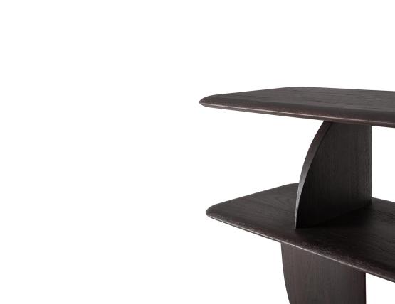 C139002400 Ethnicraft Geometric Sofa Console Teak Dark Brown 210cm 06
