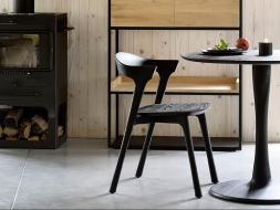 Ethnicraft Torsion Dining Table 90cm Bok Chair Black