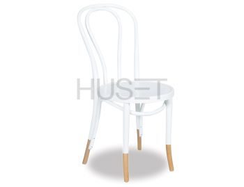 Vienna 18 White w Natural Socks Bentwood Chair by Micheal Thonet image