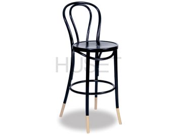 Vienna Black w Natural Socks Bentwood Bar Stool by Micheal Thonet image
