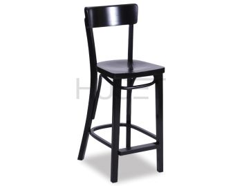Black Francois Bentwood Bar Stool by Micheal Thonet image