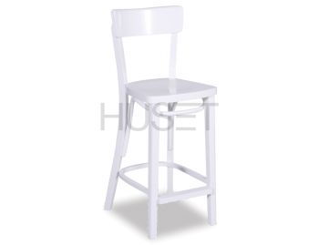 White Francois Bentwood Bar Stool by Micheal Thonet image