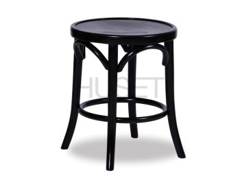 Black 46cm Paris Bentwood Low Stool by Micheal Thonet image