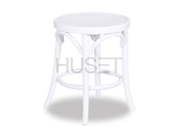 White 46cm Paris Bentwood Low Stool by Micheal Thonet image