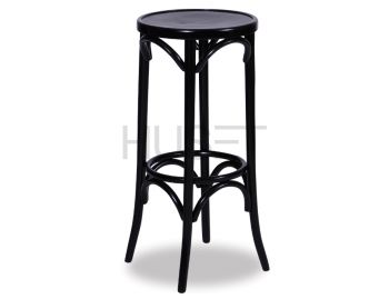 Black 80cm Paris Bentwood Bar Stool by Micheal Thonet image