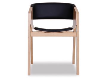 Merano Natural Oak Armchair w Black Pad by Alex Gufler for TON image