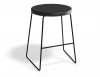 46cm Low Stool Round Black Seat 