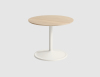 Soft Side Table - Off White/Oak 48cm x 40cm