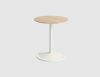 Soft Side Table - Off White/Oak 41cm x 48cm