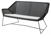 Breeze 2 Seat Sofa  / Cane-line /  Black Frame  /  Seat Cushion - White