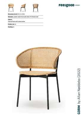 : Gorm Indoor Chair Natural Rattan Seat Charcoal Frame by FeelGood Designs