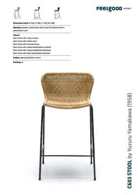 : C603 Bar Stool Black Frame Black Seat by Feelgood Designs
