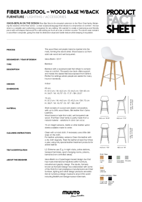: Fiber Stool with Backrest and Wood Base by Muuto