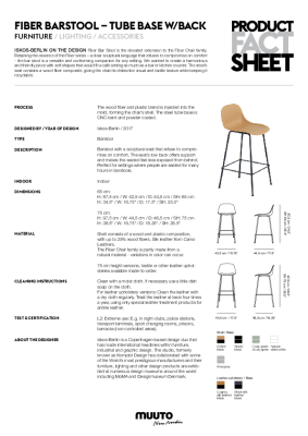 : Fiber Stool with Backrest and Tube Base by Muuto