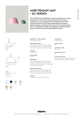 : Ambit Extra Small 16.5cm Pendant by TAF for Muuto