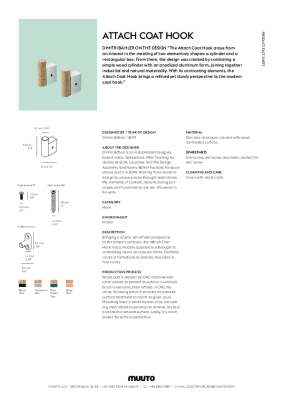 : Attach Coat Hook (Set of 2) by Dimitri Bahler for Muuto