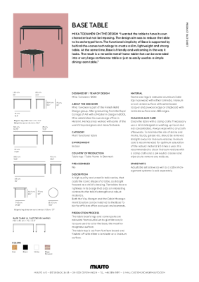: Base Table in White Laminate with Plywood Edge and White Legs by Muuto 