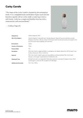 : Corky Carafe by Andreas Engesvik Muuto