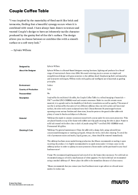 : Couple Coffee Table Small by Sylvain Willenz for Muuto