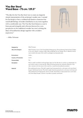 : Visu Bar Stool in Wood by Muuto