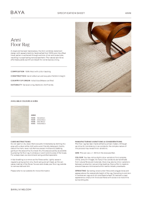 : Anni Floor Rug Oat by Baya